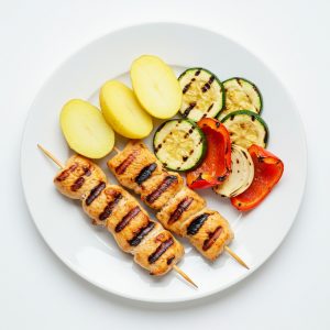 Menú 3 Mi: Light - Brochetas de pollo con verduras al grill