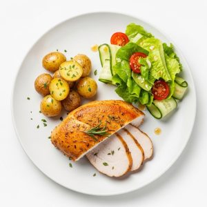 Menú 3 Lu: Pavo a las finas hierbas con papas coctel