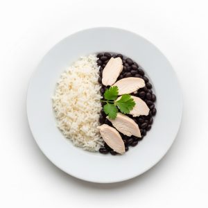 Menú 2 Mi: Frejoles negros con pechuga de pollo