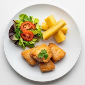 Menú 1 Vi: Jalea de pescado con yuca frita y ensalada